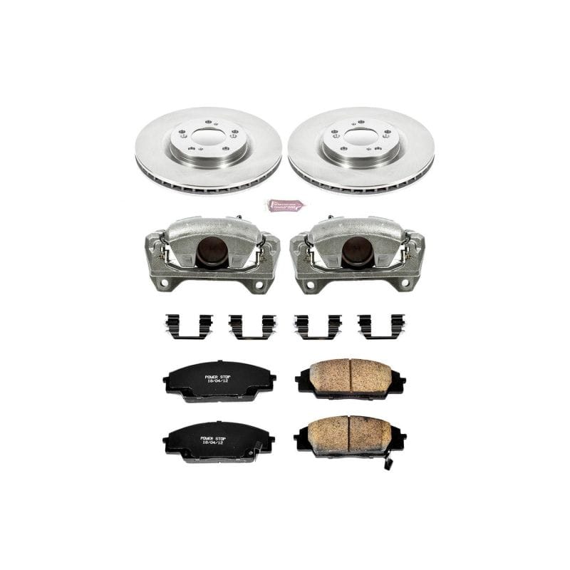 PowerStop — OE Stock Replacement Low-Dust Ceramic Brake Pad, Rotor and Caliper Kit