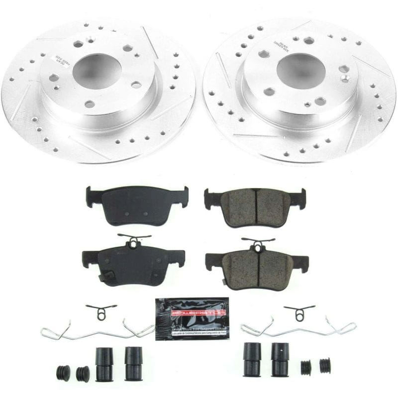 PowerStop — Z23 Daily Driver Carbon-Fiber Ceramic Brake Pad and Drilled & Slotted Rotor Kit