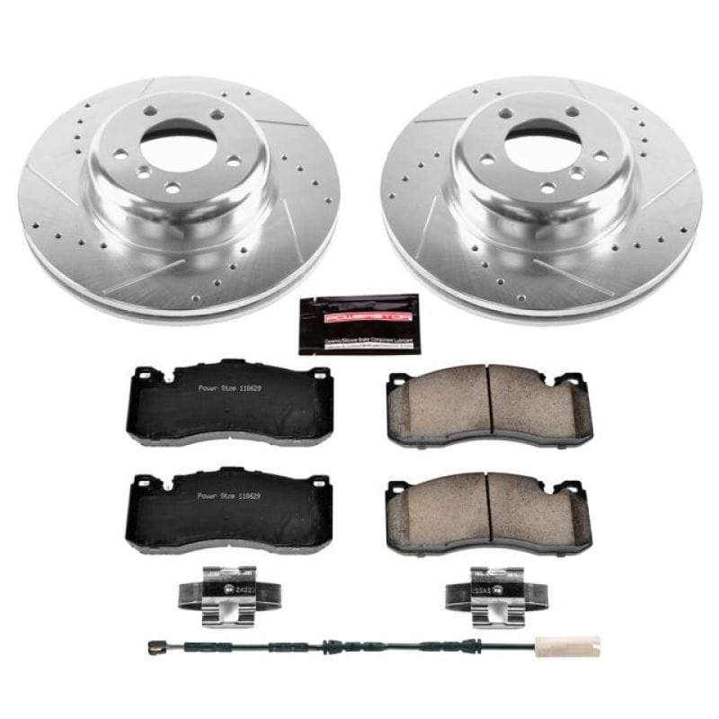 PowerStop — Z23 Daily Driver Carbon-Fiber Ceramic Brake Pad and Drilled & Slotted Rotor Kit