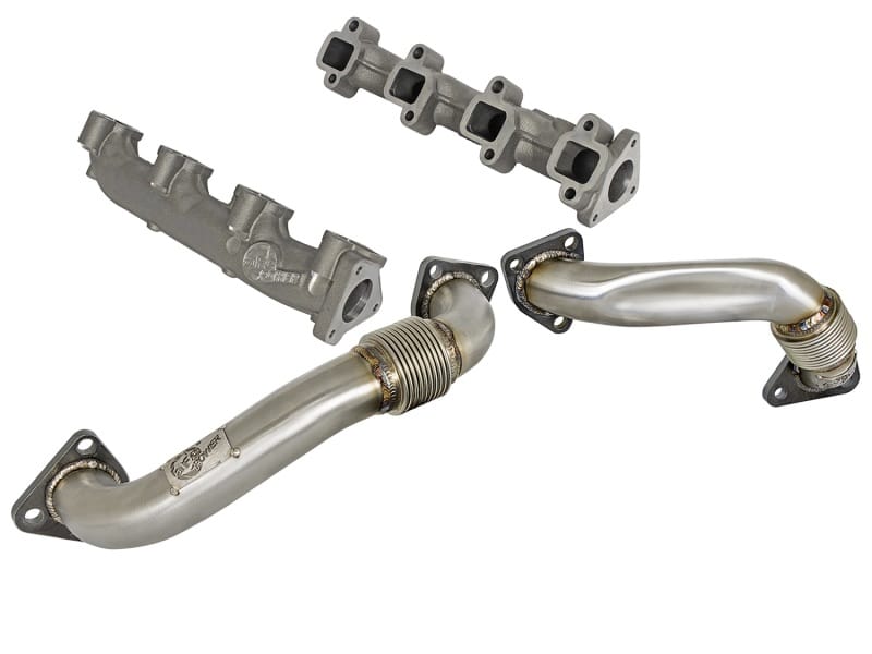 aFe — aFe 01-04 GM V8-6.6L LB7 Twisted Steel Manifold w/ Up Pipe
Up-Pipe & Manifold