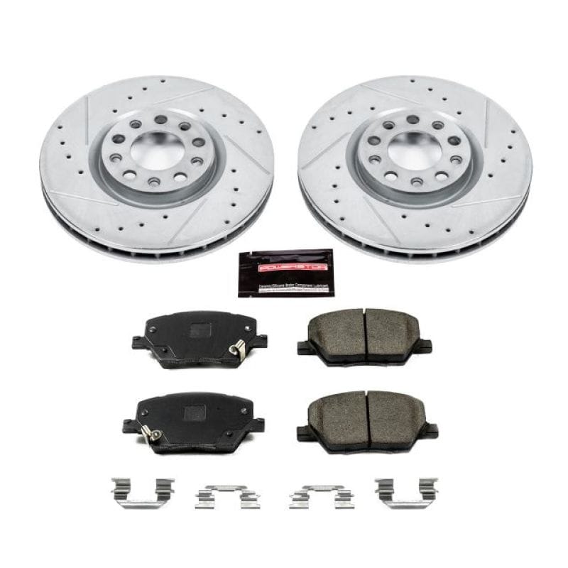 PowerStop — Z23 Daily Driver Carbon-Fiber Ceramic Brake Pad and Drilled & Slotted Rotor Kit