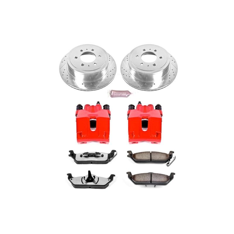 PowerStop — Z36 Truck and SUV Ceramic Brake Pad, Drilled & Slotted Rotor, and Caliper Kit