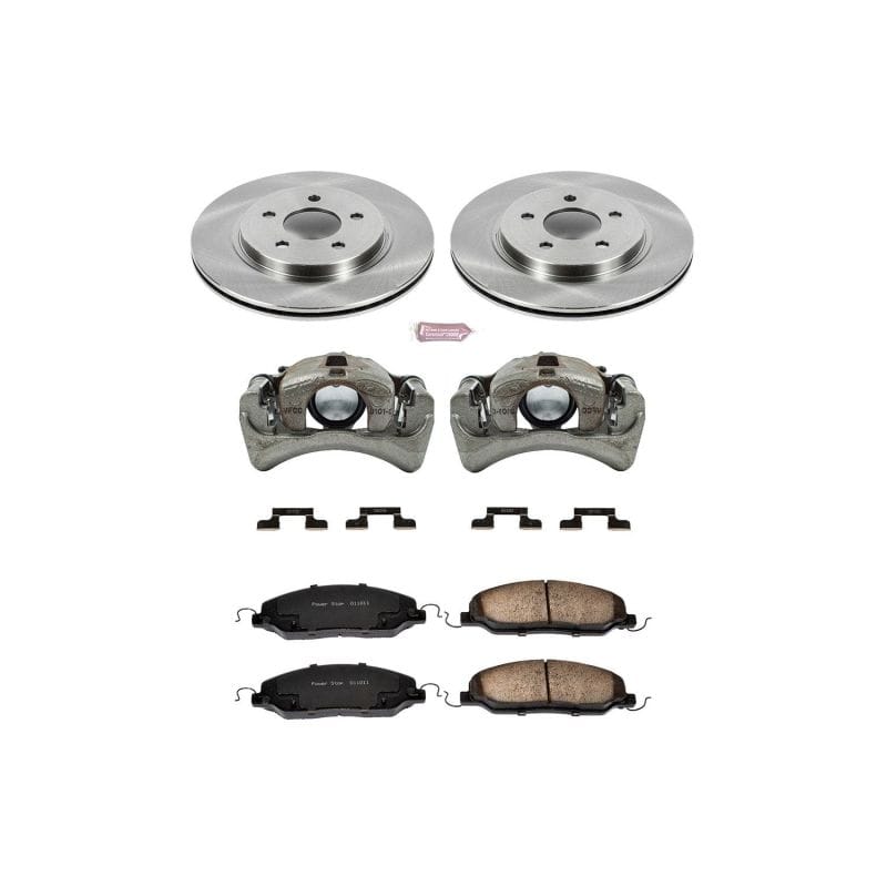 PowerStop — OE Stock Replacement Low-Dust Ceramic Brake Pad, Rotor and Caliper Kit