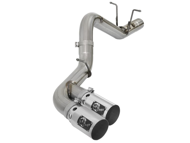 aFe — Rebel XD Series 4 IN 409 Stainless Steel DPF-Back Exhaust w/Dual Polished Tips