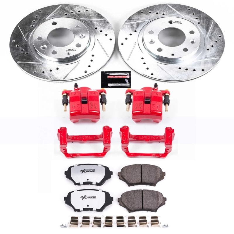 PowerStop — Z26 Street Performance Ceramic Brake Pad, Drilled Slotted Rotor, and Caliper Kit