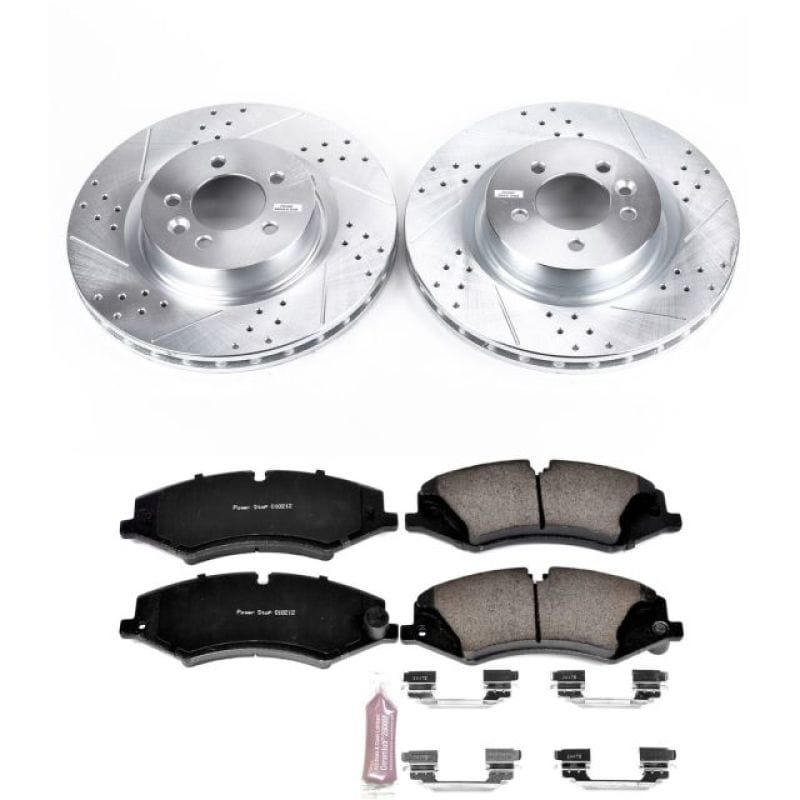 PowerStop — Z23 Daily Driver Carbon-Fiber Ceramic Brake Pad and Drilled & Slotted Rotor Kit