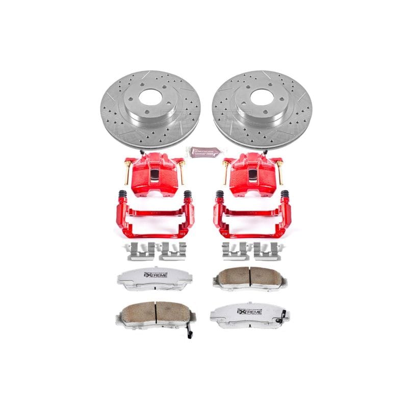 PowerStop — Z26 Street Performance Ceramic Brake Pad, Drilled Slotted Rotor, and Caliper Kit