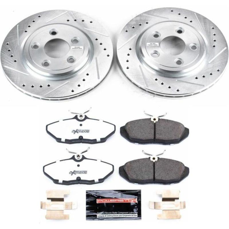 PowerStop — Z26 Street Performance Ceramic Brake Pad and Drilled & Slotted Rotor Kit