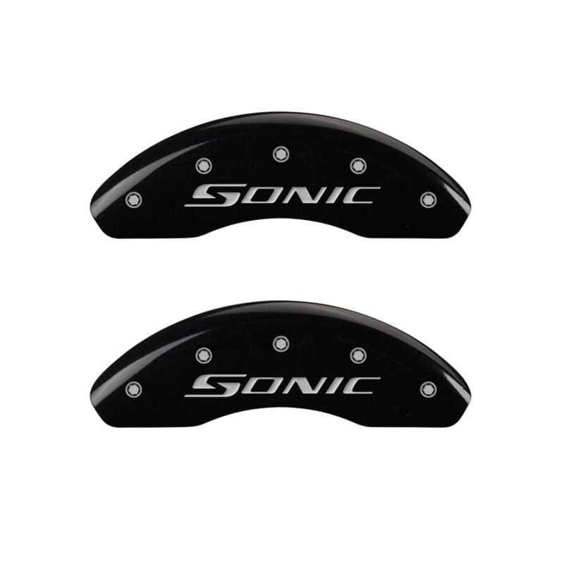 MGP — Set Of 2 Caliper Covers, Engraved Rear: Sonic Black Powder Coat Finish
