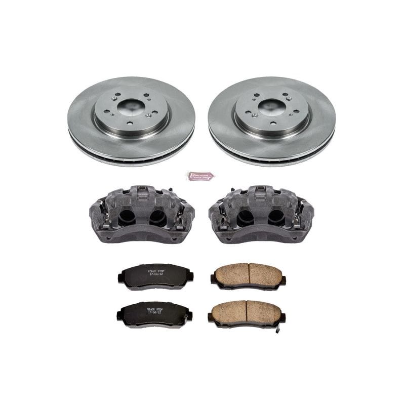 PowerStop — OE Stock Replacement Low-Dust Ceramic Brake Pad, Rotor and Caliper Kit