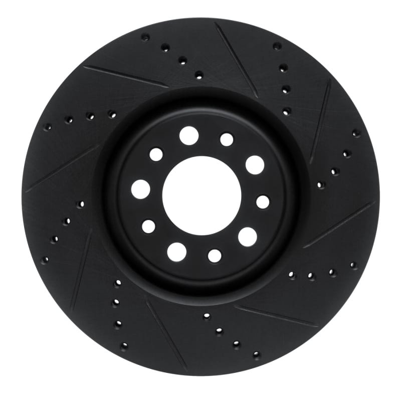 R1 Concepts — R1 Concepts Brake Rotor Drilled and Slotted Black