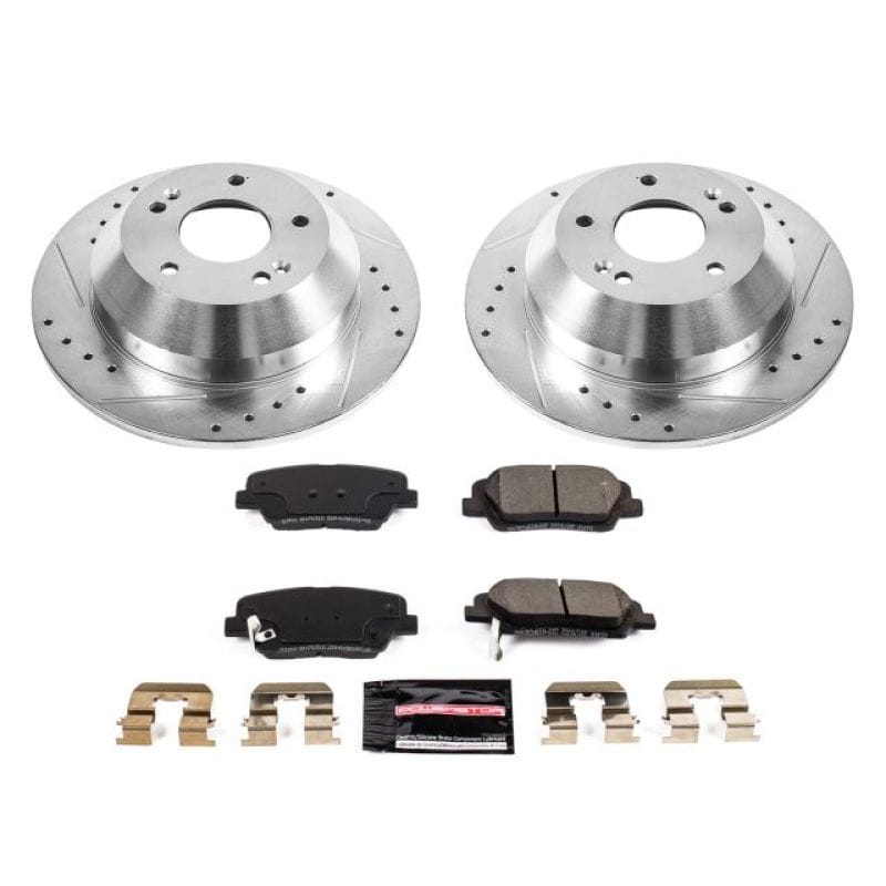 PowerStop — Z23 Daily Driver Carbon-Fiber Ceramic Brake Pad and Drilled & Slotted Rotor Kit
