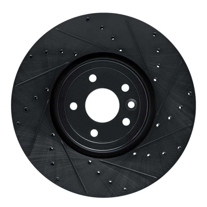 R1 Concepts — R1 Concepts Brake Rotor Drilled and Slotted Black