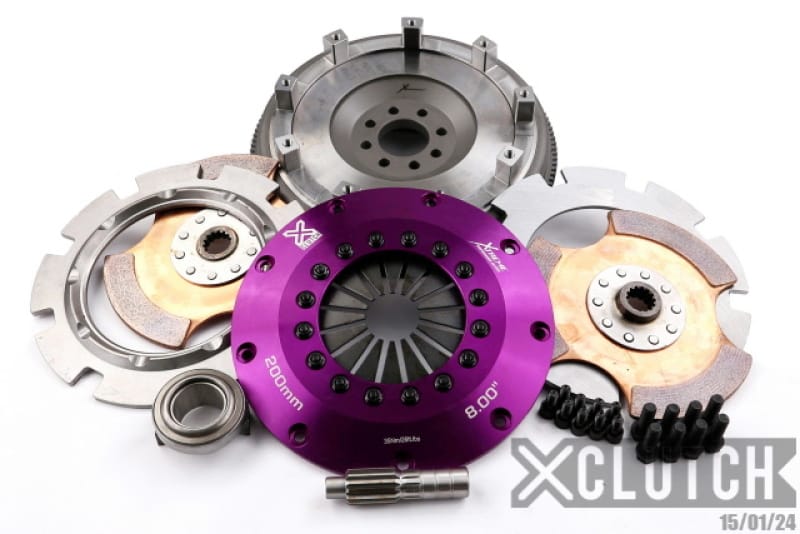 XCLUTCH — Clutch Kit Inc Chromoly Flywheel; 8"  Twin Solid Ceramic Clutch Discs