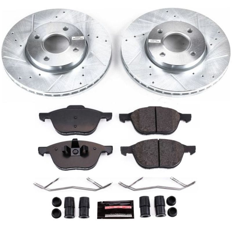 PowerStop — Z23 Daily Driver Carbon-Fiber Ceramic Brake Pad and Drilled & Slotted Rotor Kit
