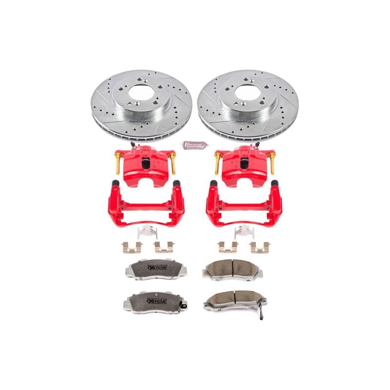 PowerStop — Z26 Street Performance Ceramic Brake Pad, Drilled Slotted Rotor, and Caliper Kit