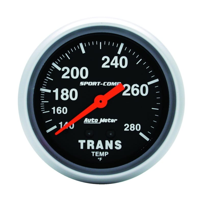 AutoMeter — GAUGE,TRANSMISSION TEMP,2 5/8",140-280 Degrees F,MECHANICAL,8FT.,SPORT-COMP
