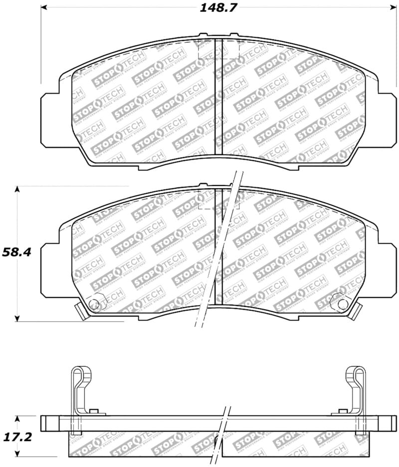 Stoptech — StopTech Street Select Brake Pads with Hardware