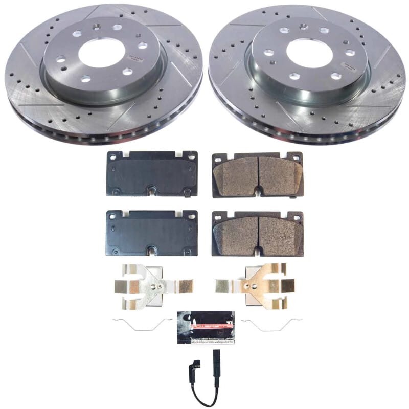 PowerStop — Z23 Daily Driver Carbon-Fiber Ceramic Brake Pad and Drilled & Slotted Rotor Kit