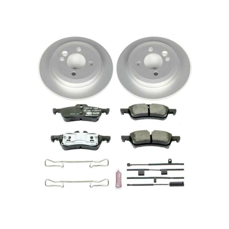 PowerStop — Genuine Geomet Coated Rotors, ECE-R90 Brake Pads + Hardware Kit