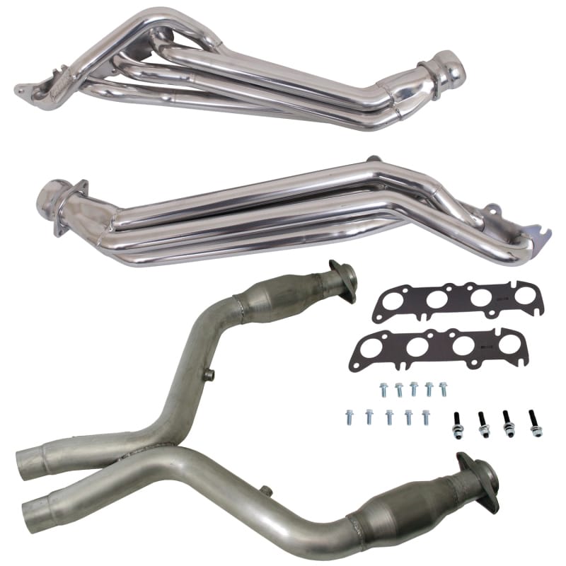 BBK — 11-14 MUSTANG GT 1-3/4 LONG TUBE HEADERS PLUS SHORT MID PIPE (SILVER CERAMIC)
Long Tube Exhaust Header w/Catted Mid X Pipe