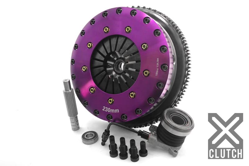 XCLUTCH — Clutch Kit Inc Chromoly Flywheel + HRB; 9" Twin Solid Ceramic Clutch Discs