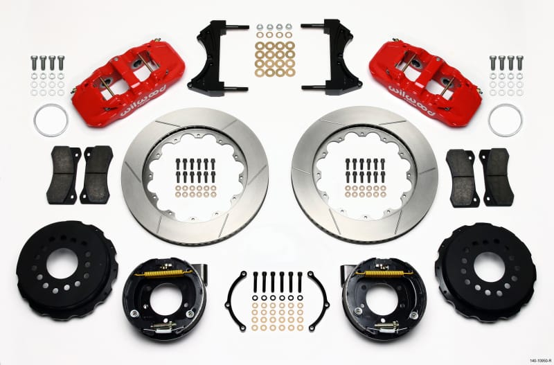 Wilwood — KIT,REAR,MUSTANG,05-UP,2.66 OFFSET,AERO4 14.00 ROTOR,RED