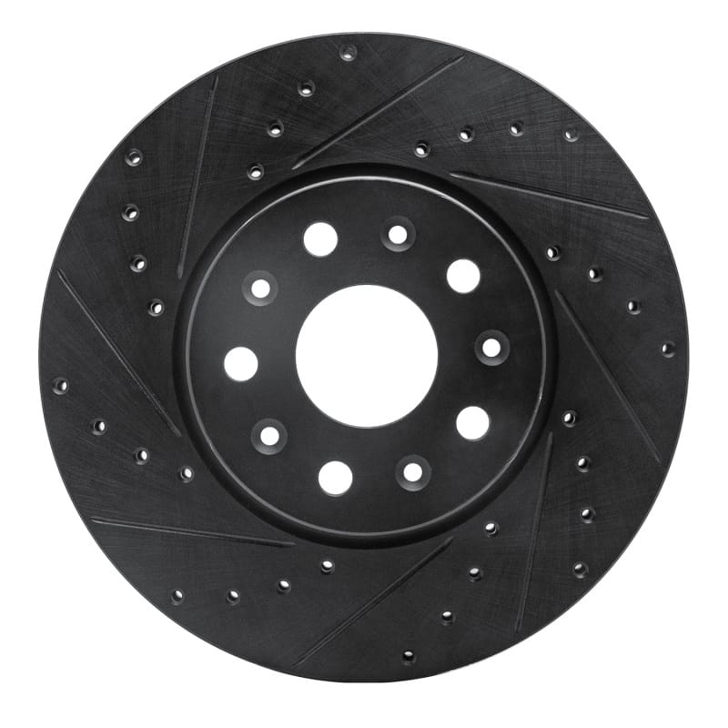 R1 Concepts — R1 Concepts Brake Rotor Drilled and Slotted Black