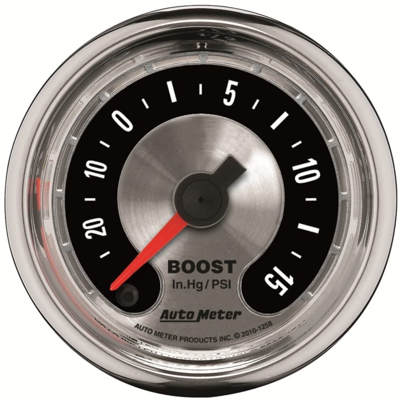 AutoMeter — GAUGE, VAC/BOOST, 2 1/16", 30INHG - 15PSI, DIGITAL STEPPER MOTOR, AMER. MUSCLE