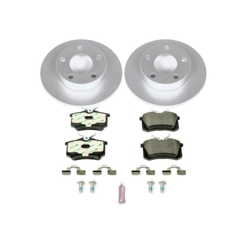 PowerStop — Genuine Geomet Coated Rotors, ECE-R90 Brake Pads + Hardware Kit