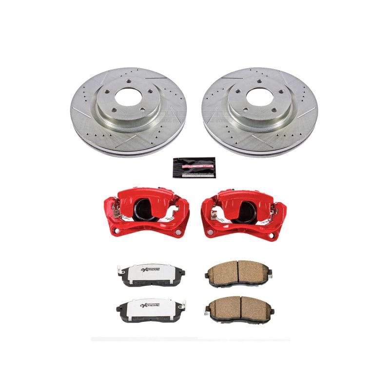 PowerStop — Z26 Street Performance Ceramic Brake Pad, Drilled Slotted Rotor, and Caliper Kit