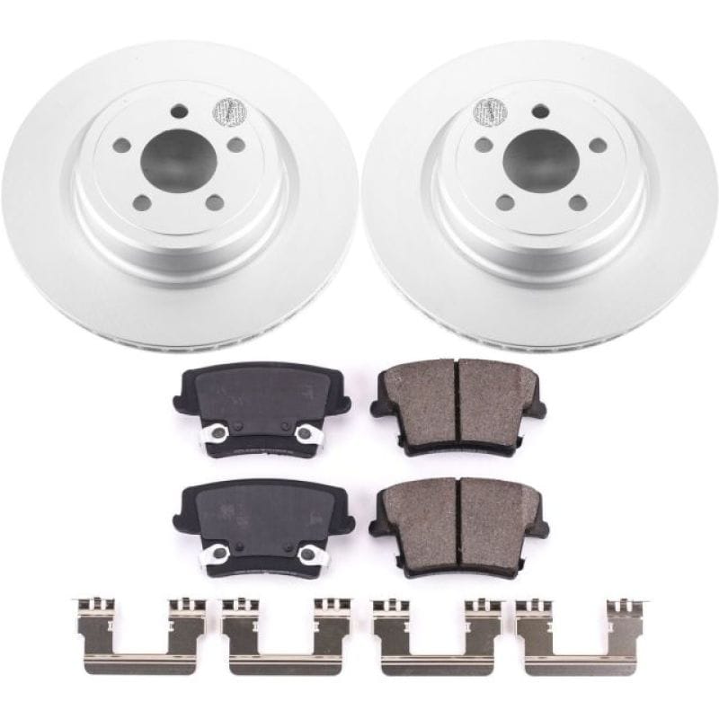 PowerStop — Genuine Geomet Coated Rotor and Low-Dust Ceramic Brake Pad Kit