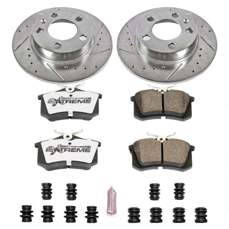 PowerStop — Z26 Street Performance Ceramic Brake Pad and Drilled & Slotted Rotor Kit