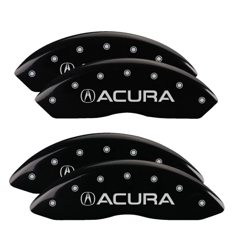 MGP — Set of 4 caliper covers, Engraved Front and Rear: Acura, Black powder coat finis