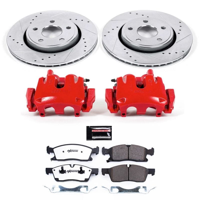 PowerStop — Z36 Truck and SUV Ceramic Brake Pad, Drilled & Slotted Rotor, and Caliper Kit