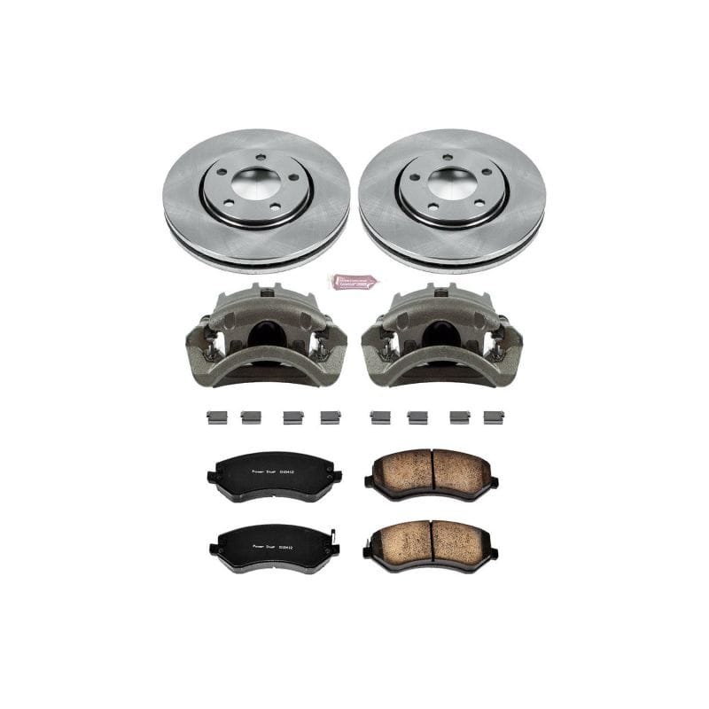 PowerStop — OE Stock Replacement Low-Dust Ceramic Brake Pad, Rotor and Caliper Kit