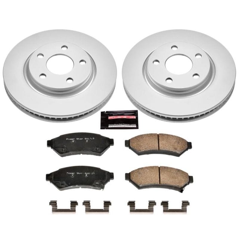 PowerStop — Genuine Geomet Coated Rotor and Low-Dust Ceramic Brake Pad Kit