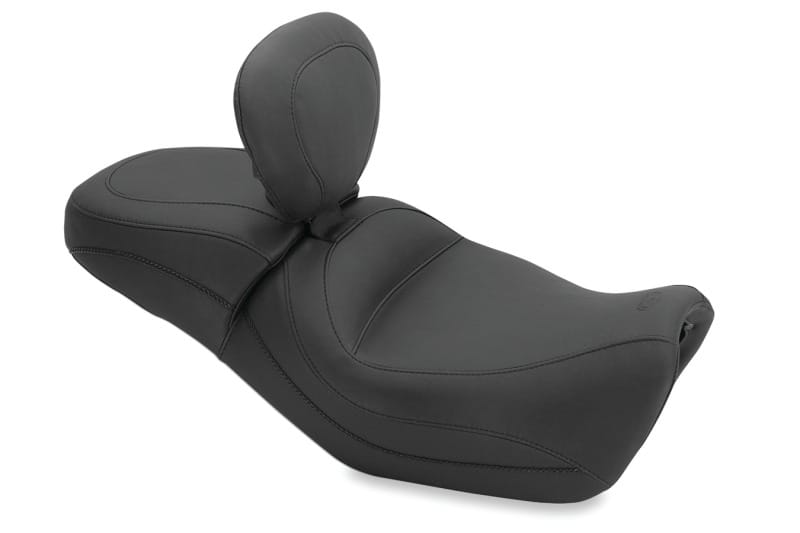 Mustang Motorcycle — Mustang 15-21 Harley Street Standard Touring 1PC Seat w/Driver Backrest - Black