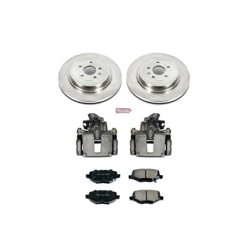 PowerStop — OE Stock Replacement Low-Dust Ceramic Brake Pad, Rotor and Caliper Kit