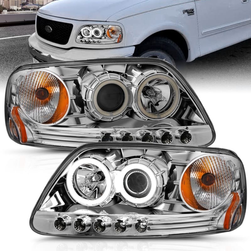 ANZO — ANZO 1997.5-2003 Ford F-150 Projector Headlights w/ Halo Chrome 1pc
Head Light Set
HdLtSet