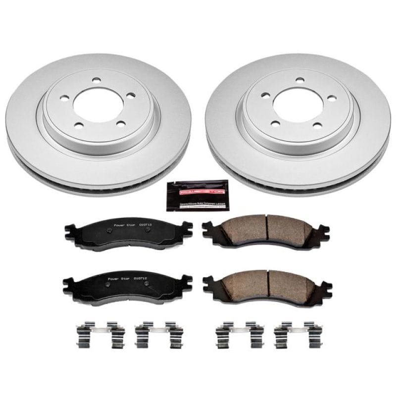 PowerStop — Genuine Geomet Coated Rotor and Low-Dust Ceramic Brake Pad Kit