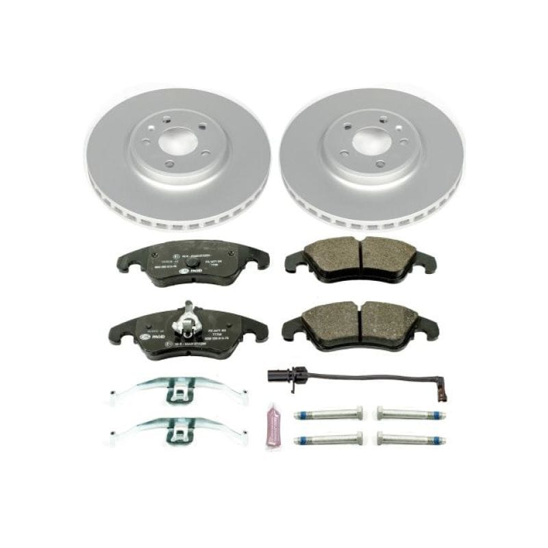PowerStop — Genuine Geomet Coated Rotors, ECE-R90 Brake Pads + Hardware Kit