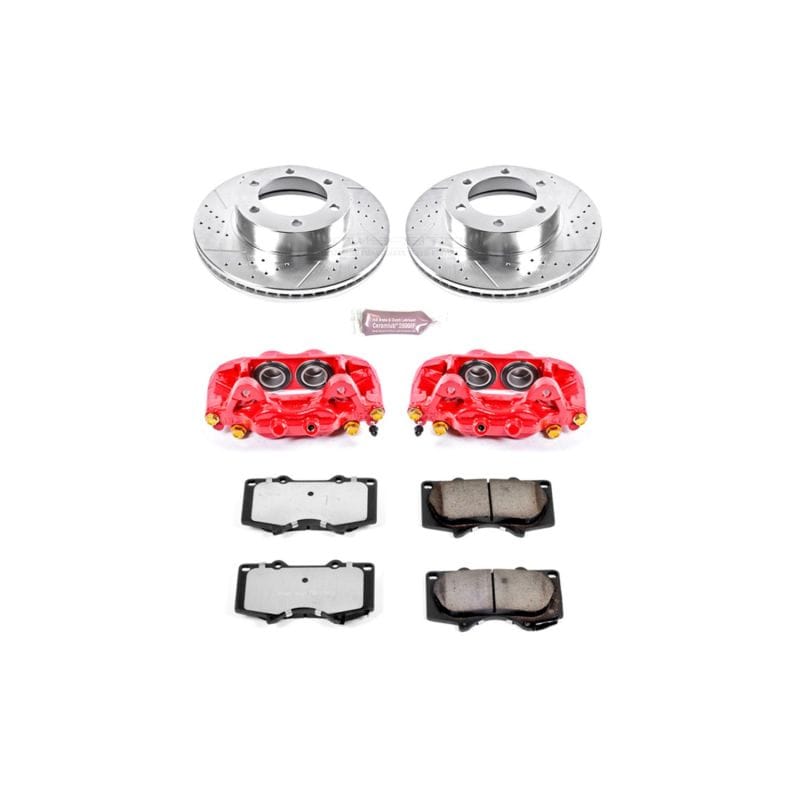 PowerStop — Z36 Truck and SUV Ceramic Brake Pad, Drilled & Slotted Rotor, and Caliper Kit