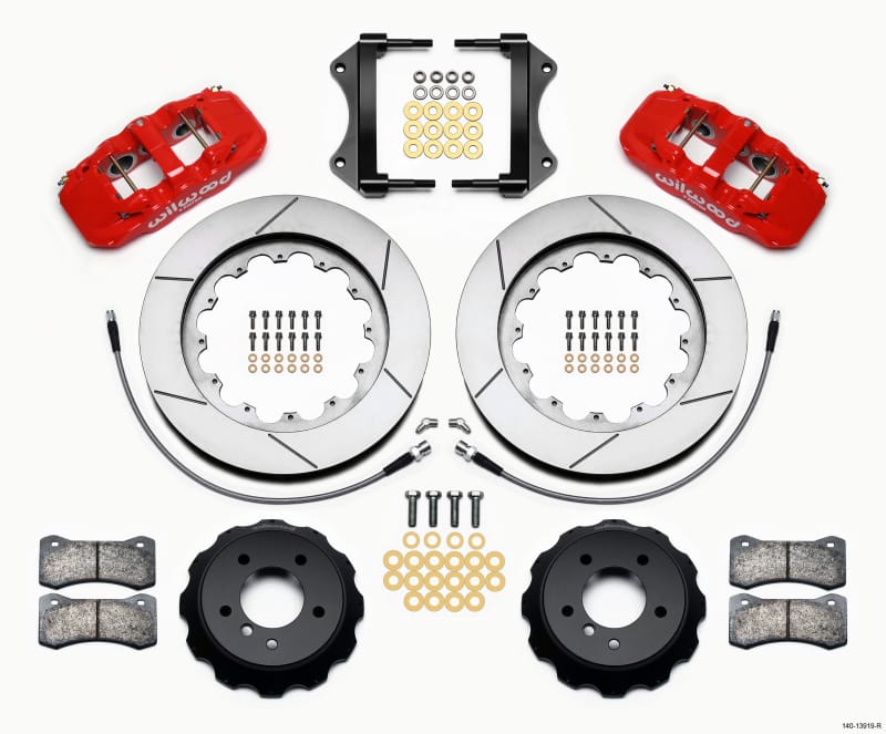 Wilwood — KIT,FRONT,BMW E90,07-11,AERO6,15.00x1.25 RED,W/LINES
