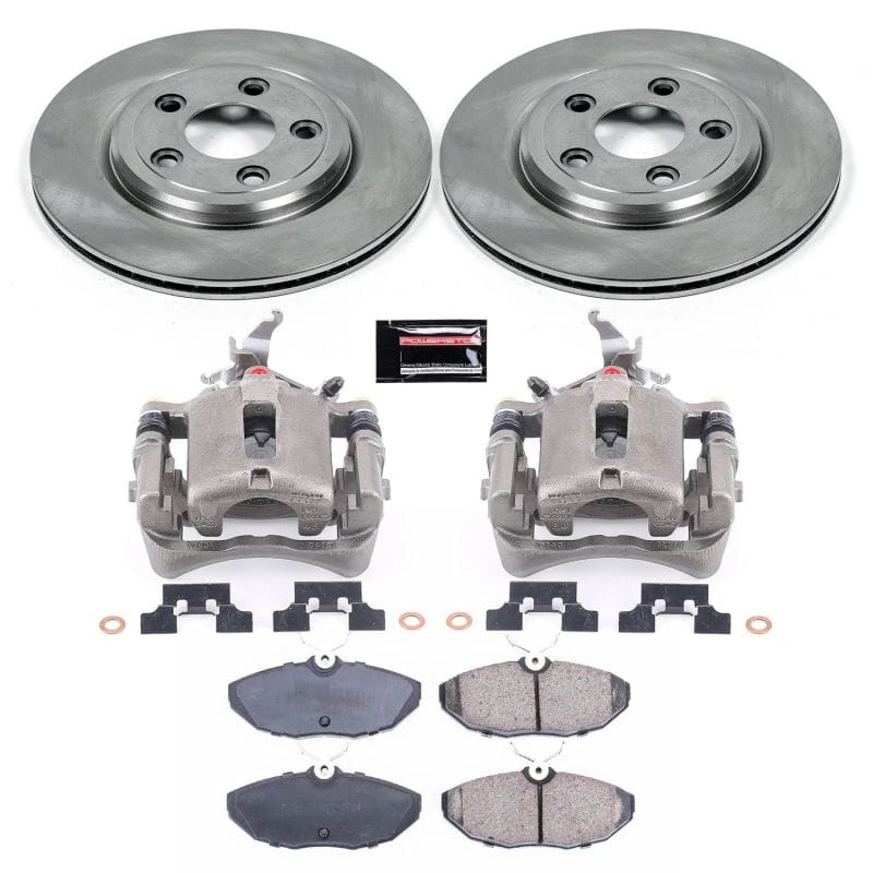 PowerStop — OE Stock Replacement Low-Dust Ceramic Brake Pad, Rotor and Caliper Kit