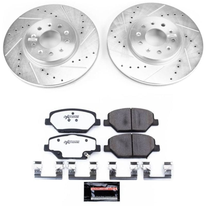 PowerStop — Z26 Street Performance Ceramic Brake Pad and Drilled & Slotted Rotor Kit