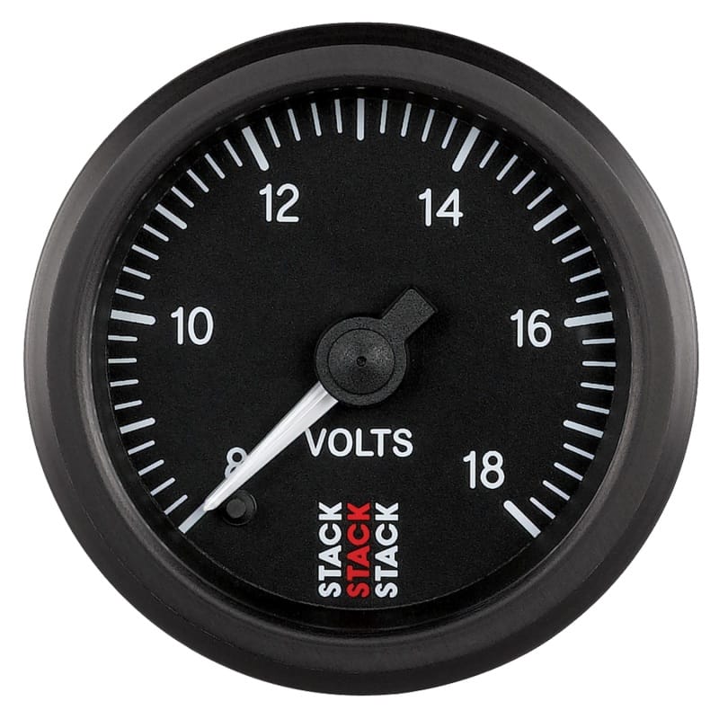 AutoMeter — GAUGE, BATTERY VOLTAGE, PRO STEPPER MOTOR, 52MM, BLK, 8-18V
