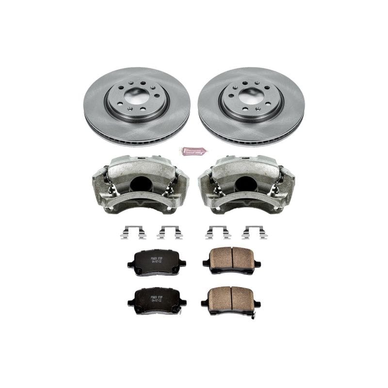 PowerStop — OE Stock Replacement Low-Dust Ceramic Brake Pad, Rotor and Caliper Kit