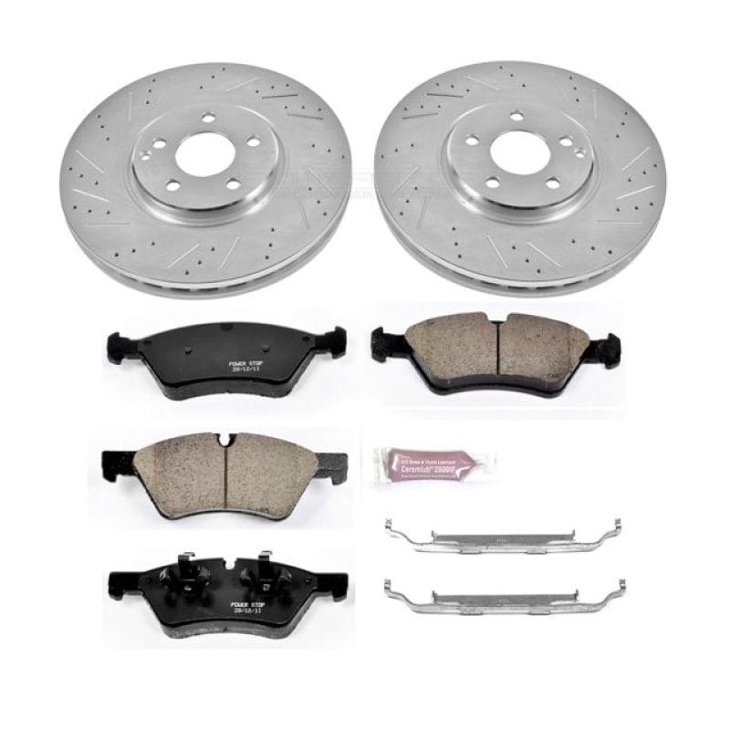 PowerStop — Z23 Daily Driver Carbon-Fiber Ceramic Brake Pad and Drilled & Slotted Rotor Kit