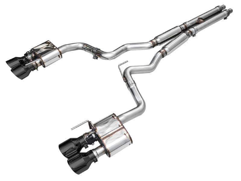 AWE Tuning — AWE SwitchPath™ Exhaust for S650 Mustang Dark Horse - Quad Diamond Black Tips